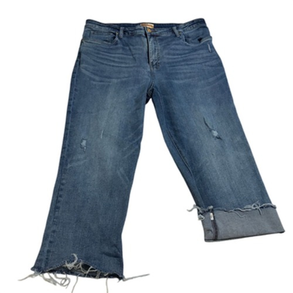 Kut from the Kloth Mom Jeans High Rise Distressed Womens 18 Blue Pre-owned